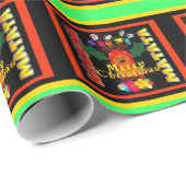 Vrolijk kerstfeest en een gelukkig nieuwjaar cadeaupapier (Rol Hoek)