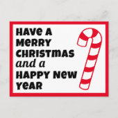 Vrolijk Kerstfeest en een Gelukkig Nieuwjaar Candy Briefkaart (Voorkant)