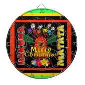 Vrolijk kerstfeest en een gelukkig nieuwjaar dartbord (Voorkant)