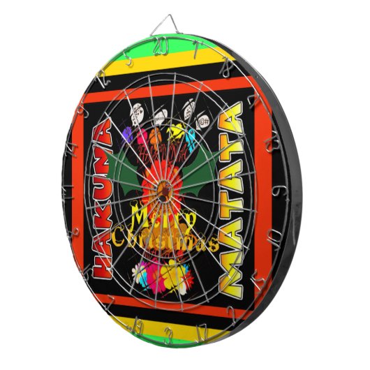 Vrolijk kerstfeest en een gelukkig nieuwjaar dartbord (Voorkant Rechts)