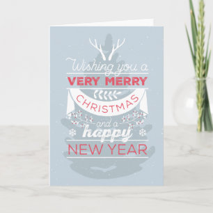  Vrolijk Kerstfeest en een Gelukkig Nieuwjaar Feestdagen Kaart