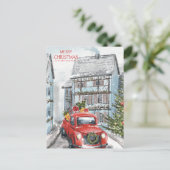 Vrolijk kerstfeest en een gelukkig nieuwjaar feestdagenkaart (Staand voorkant)