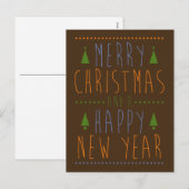 Vrolijk kerstfeest en een gelukkig nieuwjaar feestdagenkaart (Voorkant / Achterkant)