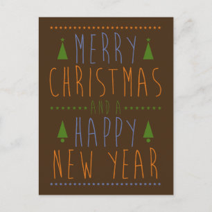 Vrolijk kerstfeest en een gelukkig nieuwjaar feestdagenkaart