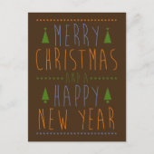 Vrolijk kerstfeest en een gelukkig nieuwjaar feestdagenkaart (Voorkant)