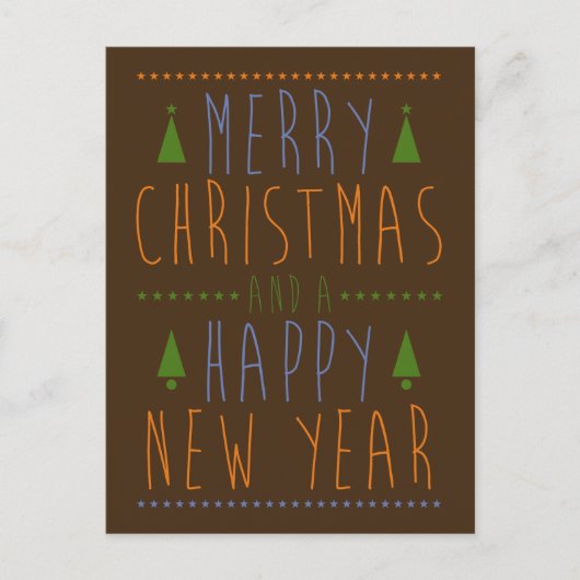 Vrolijk kerstfeest en een gelukkig nieuwjaar feestdagenkaart (Voorkant)