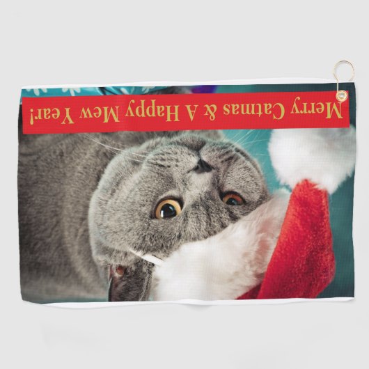 Vrolijk kerstfeest en een gelukkig nieuwjaar! golfhanddoek (Horizontaal)