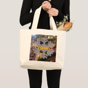 Vrolijk kerstfeest en een gelukkig nieuwjaar grote tote bag