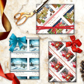 Vrolijk kerstfeest en een gelukkig nieuwjaar inpakpapier vel