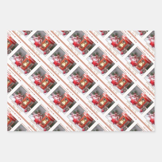 Vrolijk kerstfeest en een gelukkig nieuwjaar inpakpapier vel (Voorkant 3)