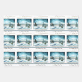 Vrolijk kerstfeest en een gelukkig nieuwjaar inpakpapier vel (Voorkant)