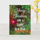 Vrolijk kerstfeest en een gelukkig nieuwjaar kaart (Gele Bloem)