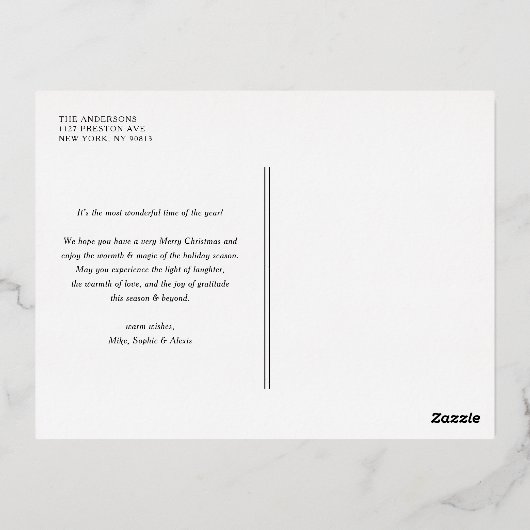 Vrolijk kerstfeest en een gelukkig nieuwjaar kalli folie feestdagen briefkaart (Achterkant)