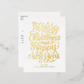 Vrolijk kerstfeest en een gelukkig nieuwjaar kalli folie feestdagen briefkaart (Voorkant / Achterkant)