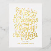 Vrolijk kerstfeest en een gelukkig nieuwjaar kalli folie feestdagen briefkaart (Voorkant)