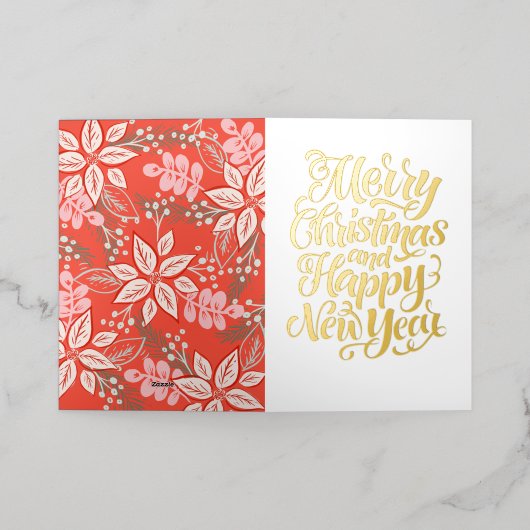 Vrolijk kerstfeest en een gelukkig nieuwjaar kalli folie feestdagenkaart (Buiten Laag)