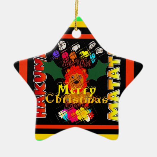 Vrolijk kerstfeest en een gelukkig nieuwjaar keramisch ornament (Voorkant)