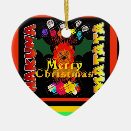 Vrolijk kerstfeest en een gelukkig nieuwjaar keramisch ornament (Voorkant)