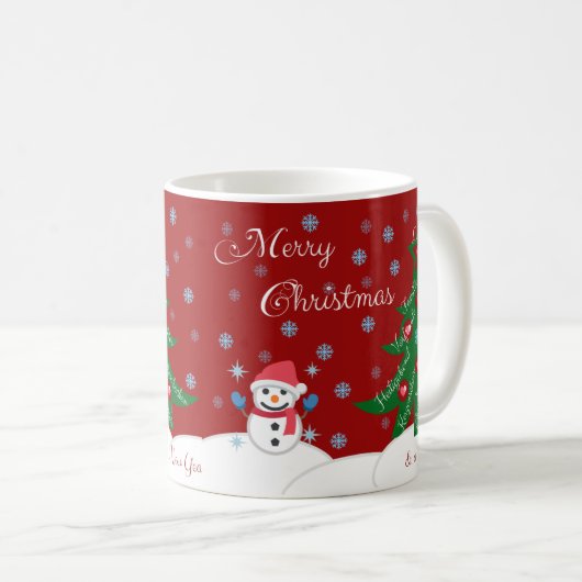 Vrolijk kerstfeest en een gelukkig nieuwjaar! koffiemok (Voorkant rechts)