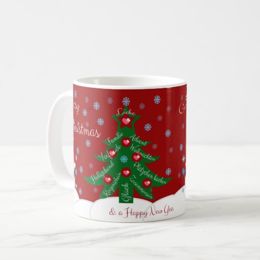 Vrolijk kerstfeest en een gelukkig nieuwjaar! koffiemok (Voorkant links)