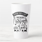 Vrolijk kerstfeest en een gelukkig nieuwjaar latte mok (Voorkant)