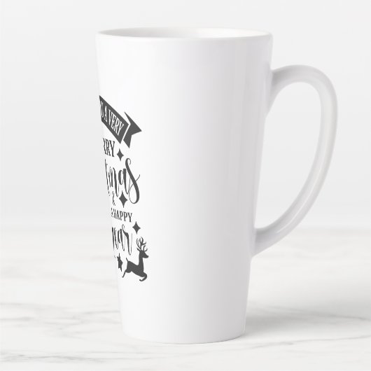 Vrolijk kerstfeest en een gelukkig nieuwjaar latte mok (Rechts)