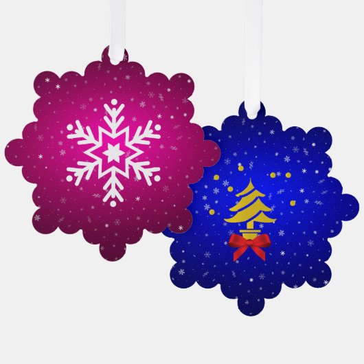 Vrolijk kerstfeest en een gelukkig nieuwjaar! ornament kaart (Voorkant / Achterkant)