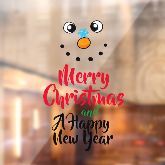 Vrolijk kerstfeest en een gelukkig nieuwjaar  raamsticker (Vel 2)