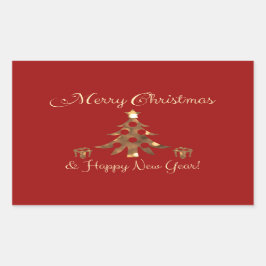 Vrolijk kerstfeest en een gelukkig nieuwjaar! rechthoekige sticker