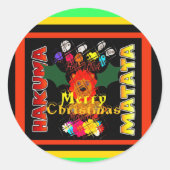 Vrolijk kerstfeest en een gelukkig nieuwjaar ronde sticker (Voorkant)