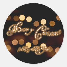 Vrolijk kerstfeest en een gelukkig nieuwjaar! ronde sticker