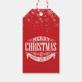 Vrolijk Kerstfeest en een Gelukkig Nieuwjaar Sneeu Cadeaulabel (Voorkant)