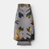 Vrolijk kerstfeest en een gelukkig nieuwjaar sneeu flesjeskoeler (Voorkant)