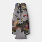 Vrolijk kerstfeest en een gelukkig nieuwjaar sneeu flesjeskoeler (Achterkant)