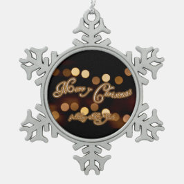 Vrolijk kerstfeest en een gelukkig nieuwjaar! tin sneeuwvlok ornament