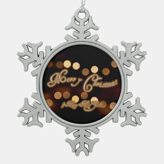 Vrolijk kerstfeest en een gelukkig nieuwjaar! tin sneeuwvlok ornament (Voorkant)