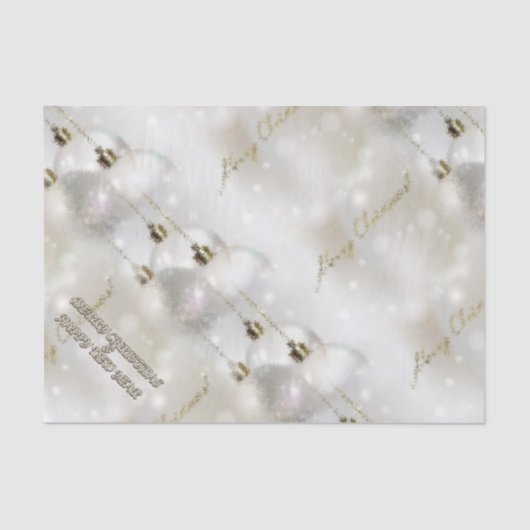 Vrolijk kerstfeest en een gelukkig nieuwjaar tissuepapier (Voorkant)