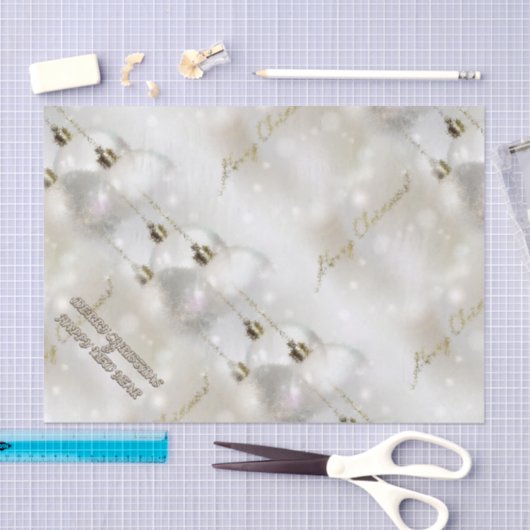 Vrolijk kerstfeest en een gelukkig nieuwjaar tissuepapier (Craft)