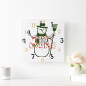 Vrolijk kerstfeest en een gelukkig nieuwjaar vierkante klok (Huis)