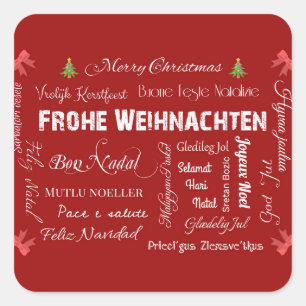 Vrolijk kerstfeest en een gelukkig nieuwjaar! vierkante sticker