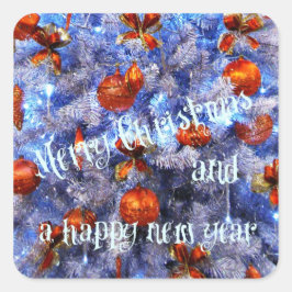 Vrolijk kerstfeest en een gelukkig nieuwjaar! vierkante sticker