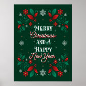 Vrolijk kerstfeest en een gelukkig Poster van het  (Voorkant)