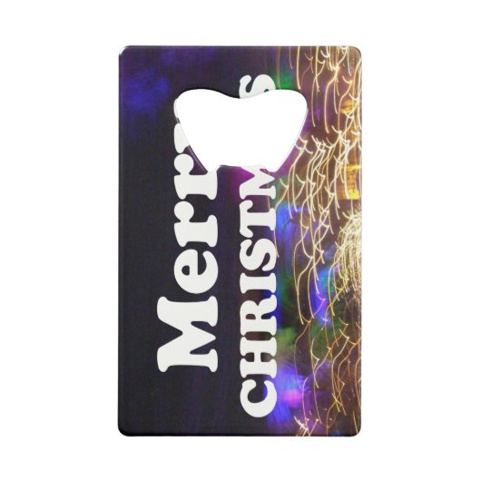 Vrolijk kerstfeest en een gelukkige nieuwjaarsgroe creditkaart flessenopener (Achterkant)