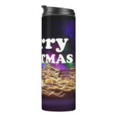 Vrolijk kerstfeest en een gelukkige nieuwjaarsgroe thermosbeker (Geroteerd rechts)