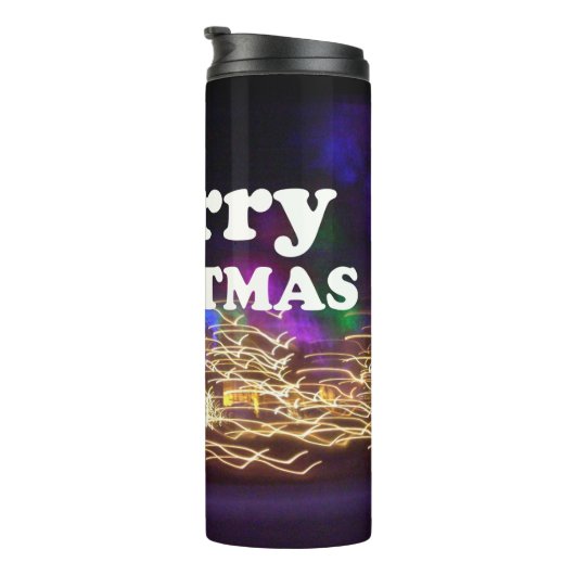 Vrolijk kerstfeest en een gelukkige nieuwjaarsgroe thermosbeker (Geroteerd rechts)