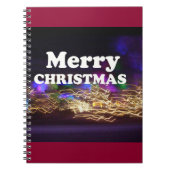 Vrolijk kerstfeest en een Happy New Year begroetin Notitieboek (Voorkant)