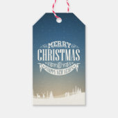 Vrolijk kerstfeest en een Happy New Year Snow Scen Cadeaulabel (Voorkant)