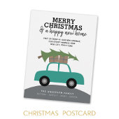 Vrolijk kerstfeest en een nieuw thuisadres feestdagenkaart