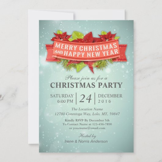 Vrolijk kerstfeest en een prettige nieuwjaarsuitno kaart (Voorkant)