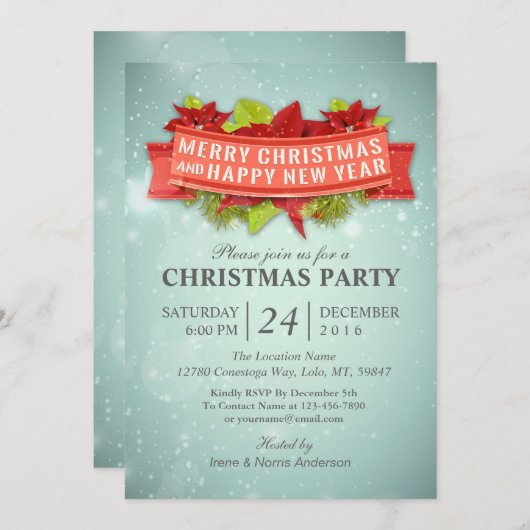 Vrolijk kerstfeest en een prettige nieuwjaarsuitno kaart (Voorkant / Achterkant)